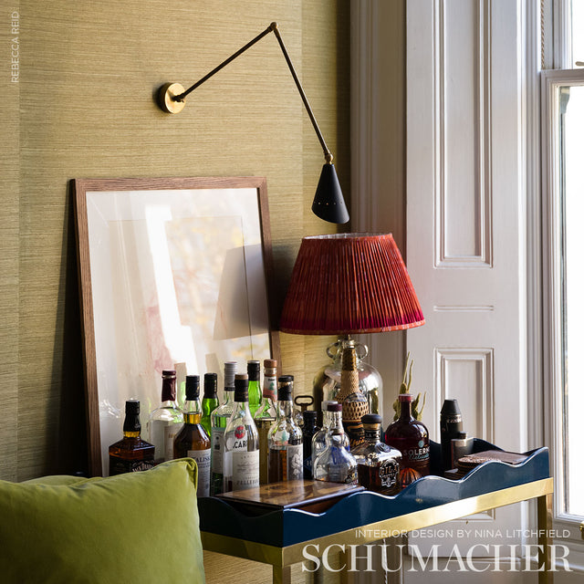 Haruki Sisal Sage by Schumacher Classic Sisal Wallcovering – Schumacher 5004710