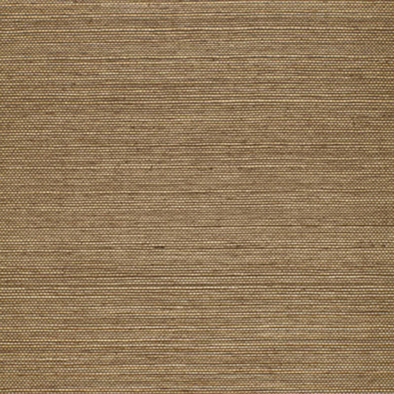 Haruki Sisal Sepia textured wallcovering by Schumacher, shown in a close-up and styled in a modern interior.