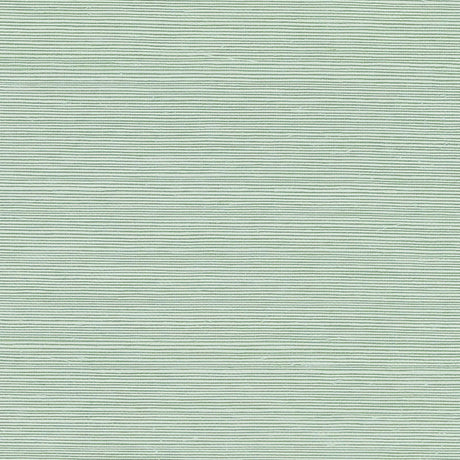 Haruki Sisal Seaglass wallpaper by Schumacher, classic sisal wallcovering with sheen and texture in a soft green hue.