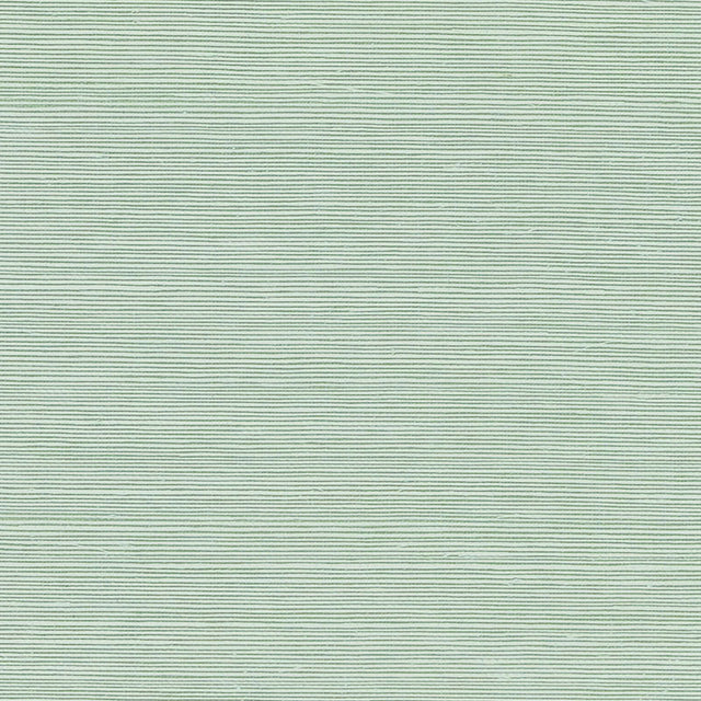 Haruki Sisal Seaglass wallpaper by Schumacher, classic sisal wallcovering with sheen and texture in a soft green hue.