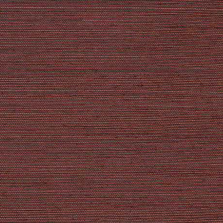 Haruki Sisal Plum wallpaper by Schumacher shown in a textured plum colorway, styled in a modern interior setting.