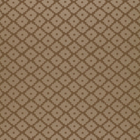 ZIGGURAT wallpaper in Mink by Schumacher features a geometric diamond pattern in brown and beige tones.