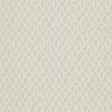 Chain Link Bone geometric wallpaper by Schumacher in a neutral bone colorway with interlocking chain pattern.