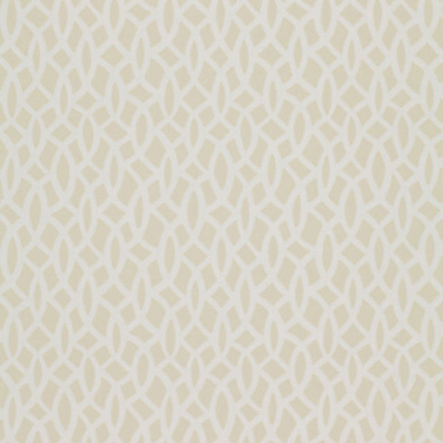 Chain Link Bone geometric wallpaper by Schumacher in a neutral bone colorway with interlocking chain pattern.