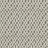 Chain Link Charcoal geometric wallpaper by Schumacher, interlocking white pattern on dark background