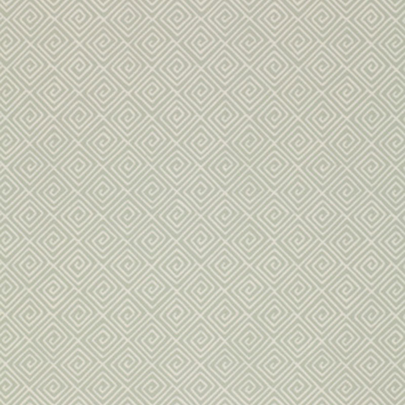 Greek Key Mineral geometric wallpaper by Schumacher in a subtle textured pattern.