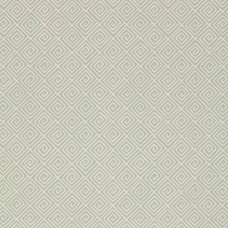 Greek Key Mineral geometric wallpaper by Schumacher in a subtle textured pattern.