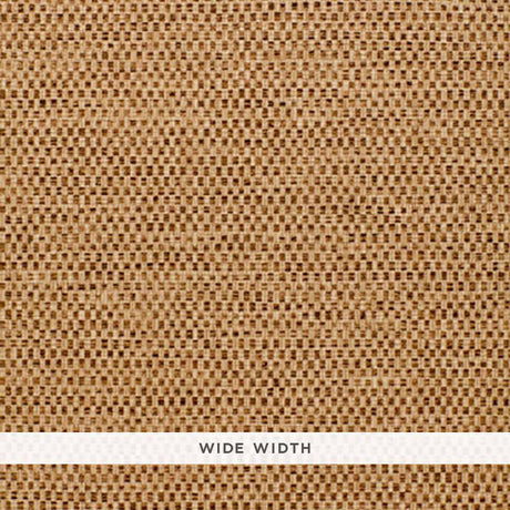 Mandalay Texture in Teak by Schumacher - textured woven-look wallcovering in warm brown tones