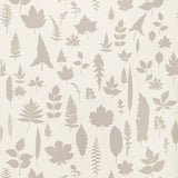 Leaves Platinum Modern Nature Hand Screen Wallpaper by Schumacher - 5005020