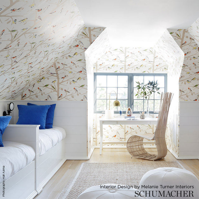 A-TWITTER Winter by Schumacher Whimsical Bird Wallpaper – Schumacher 5005030