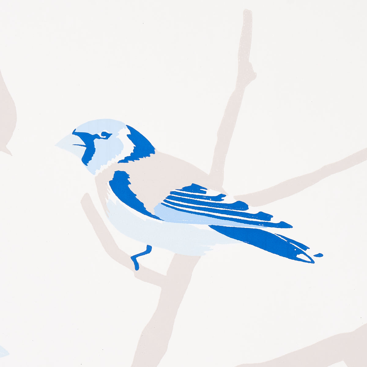 A-TWITTER Blues by Schumacher Whimsical Blue Bird Wallpaper – Schumacher 5005034