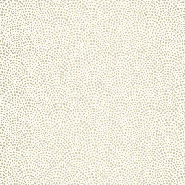 Mosaic Silver wallpaper from the Modern Nature collection by Schumacher, featuring a geometric mosaic pattern in a subtle silver colorway.