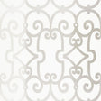 Manor Gate silver geometric wallpaper by Schumacher from the Modern Nature collection