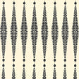 Fern Tree Noir wallpaper by Kelly Wearstler for Schumacher, featuring stylized black fronds in a graphic diamond pattern on a light background.