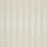 Fern Tree wallpaper in Bone by Kelly Wearstler for Schumacher, featuring stylized fronds in a graphic diamond pattern on a neutral background.