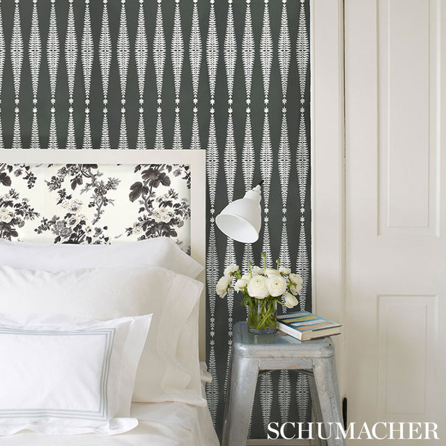 Fern Tree Graphite by Kelly Wearstler Modern Nature Wallpaper – Schumacher 5005073