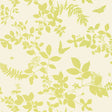 Shadow Vine wallpaper in chartreuse with a botanical vine and butterfly silhouette pattern by Schumacher