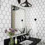 Tracery Charcoal by Schumacher Modern Geometric Trellis Wallpaper – Schumacher 5005121
