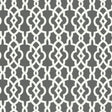 Summer Palace Fret wallpaper in Smoke by Schumacher, featuring a modern geometric fretwork pattern in grey and white.