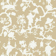 Shantung Silhouette Print wallpaper in Sand by Schumacher, featuring a chinoiserie-inspired silhouette pattern in a neutral colorway, shown in a styled bedroom interior.