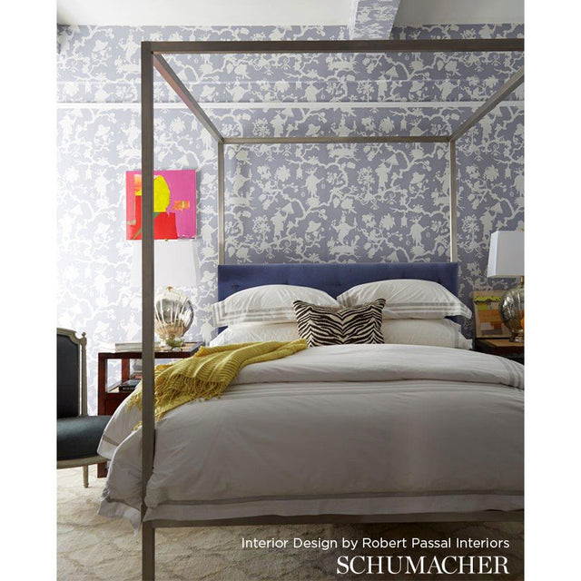 Shantung Silhouette Print Wisteria by Schumacher Exuberant Prints Collection Wallpaper – Schumacher 5005152
