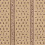 KATSURA STRIPE wallpaper in aubergine from the Jaipur collection by Schumacher. Hand screen printed with a traditional stripe and floral motif.