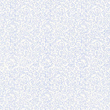 Sangar Scroll Delft hand screen printed wallpaper with arabesque scroll pattern by Schumacher