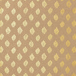 Bakara Leaf Gilt wallpaper by Schumacher, featuring a hand-screened gold leaf motif on a brown background.