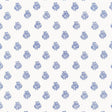 KALADERA Delft blue and white small-scale block-printed floral sprig wallpaper by Schumacher