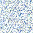 Kyara Vine Delft blue and white hand screen printed wallpaper by Schumacher, Jaipur Collection, floral vine pattern.