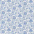 Sarana Vine Delft blue and white hand screen printed wallpaper by Schumacher, Jaipur Collection, SKU 5005271