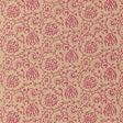 Sarana Vine wallpaper in Cerise by Schumacher, Jaipur Collection. Block-printed vine pattern in pink on neutral background.
