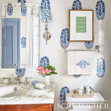 ASKANDRA FLOWER Delft by Schumacher Jaipur Collection Hand Screen Wallpaper – Schumacher 5005311