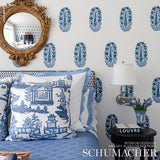 ASKANDRA FLOWER Delft by Schumacher Jaipur Collection Hand Screen Wallpaper – Schumacher 5005311
