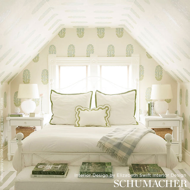 Askandra Flower Pear & Water Blue by Schumacher Simply Charming Collection Wallpaper – Schumacher 5005312