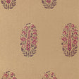 ASKANDRA FLOWER wallpaper in Aubergine & Cerise, a hand screen printed paisley floral pattern from Schumacher's Jaipur collection.