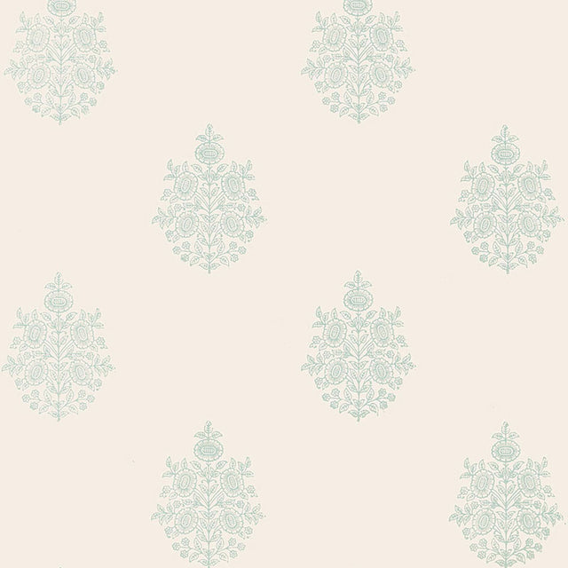 Asara Flower Water Blue traditional floral wallpaper by Schumacher