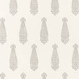 Katara Paisley wallpaper in Oyster by Schumacher, featuring a classic elongated paisley motif with lace-like detail.