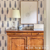 Katara Paisley Delft Blue by Schumacher Jaipur Collection Hand Screen Wallpaper – Schumacher 5005331