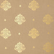 Mayla Damask gilt gold hand screen printed damask wallpaper by Schumacher