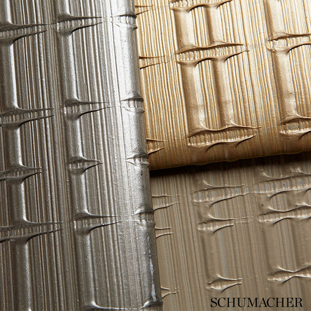 Urban Stripe Champagne by Schumacher Handcrafted Non-Woven Wallcovering – Modern Glamour Collection 5005640