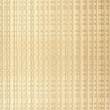 Urban Stripe Champagne handcrafted non-woven wallcovering by Schumacher, Modern Glamour Collection, metallic textured stripe pattern.