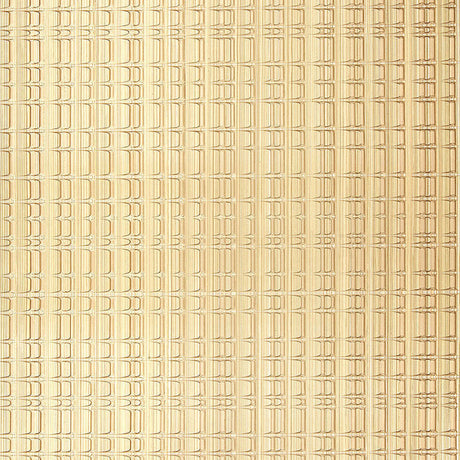 Urban Stripe Champagne handcrafted non-woven wallcovering by Schumacher, Modern Glamour Collection, metallic textured stripe pattern.