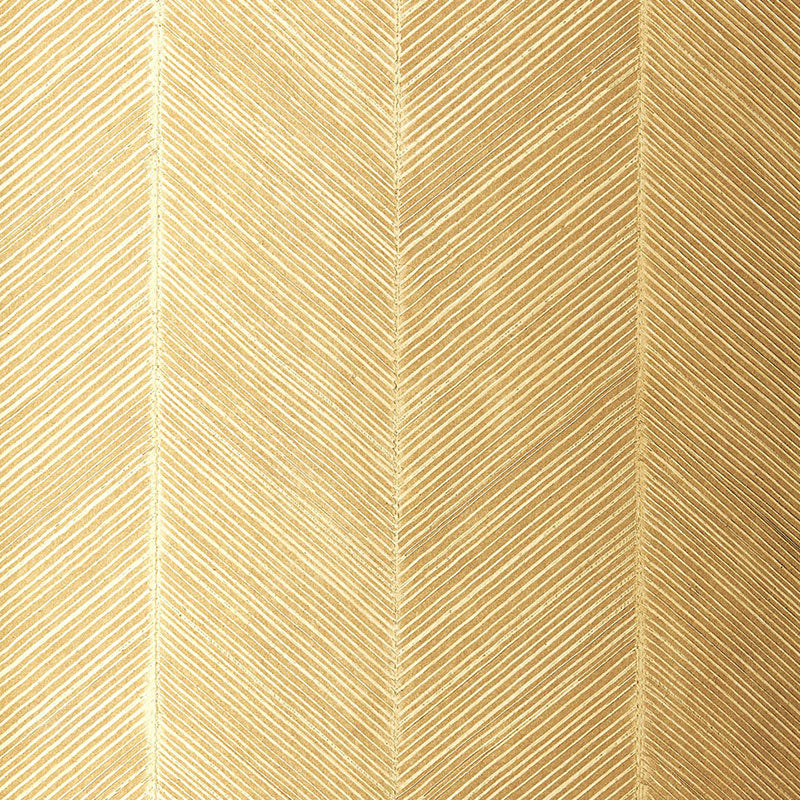 Chevron Texture wallpaper in White Gold with raised diagonal stripes and metallic luster by Schumacher.