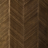 Chevron Texture wallcovering in Burnished Bronze with raised diagonal stripes and metallic luster.