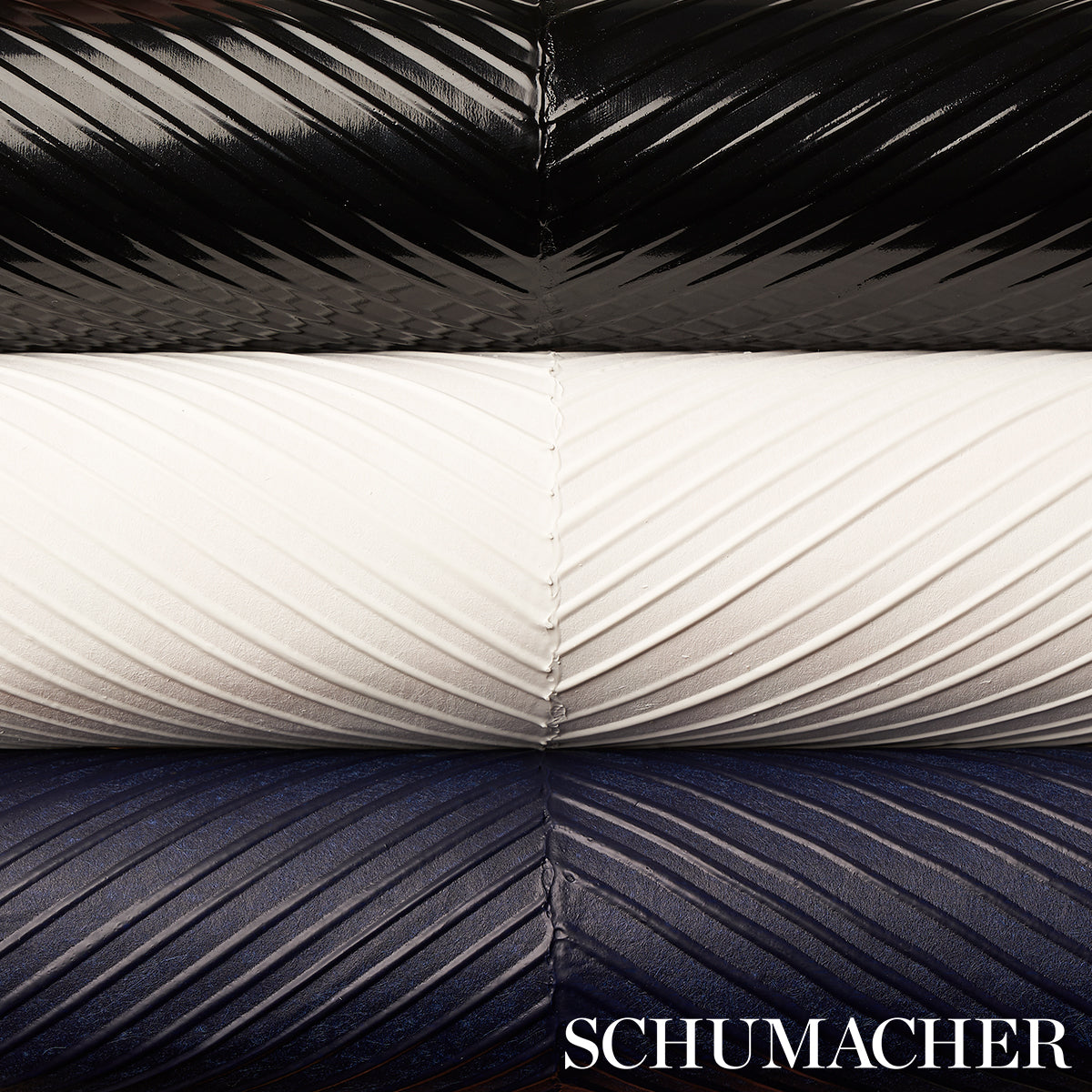 Chevron Texture Midnight Blue by Schumacher Handcrafted Textured Wallcovering – Schumacher 5005654