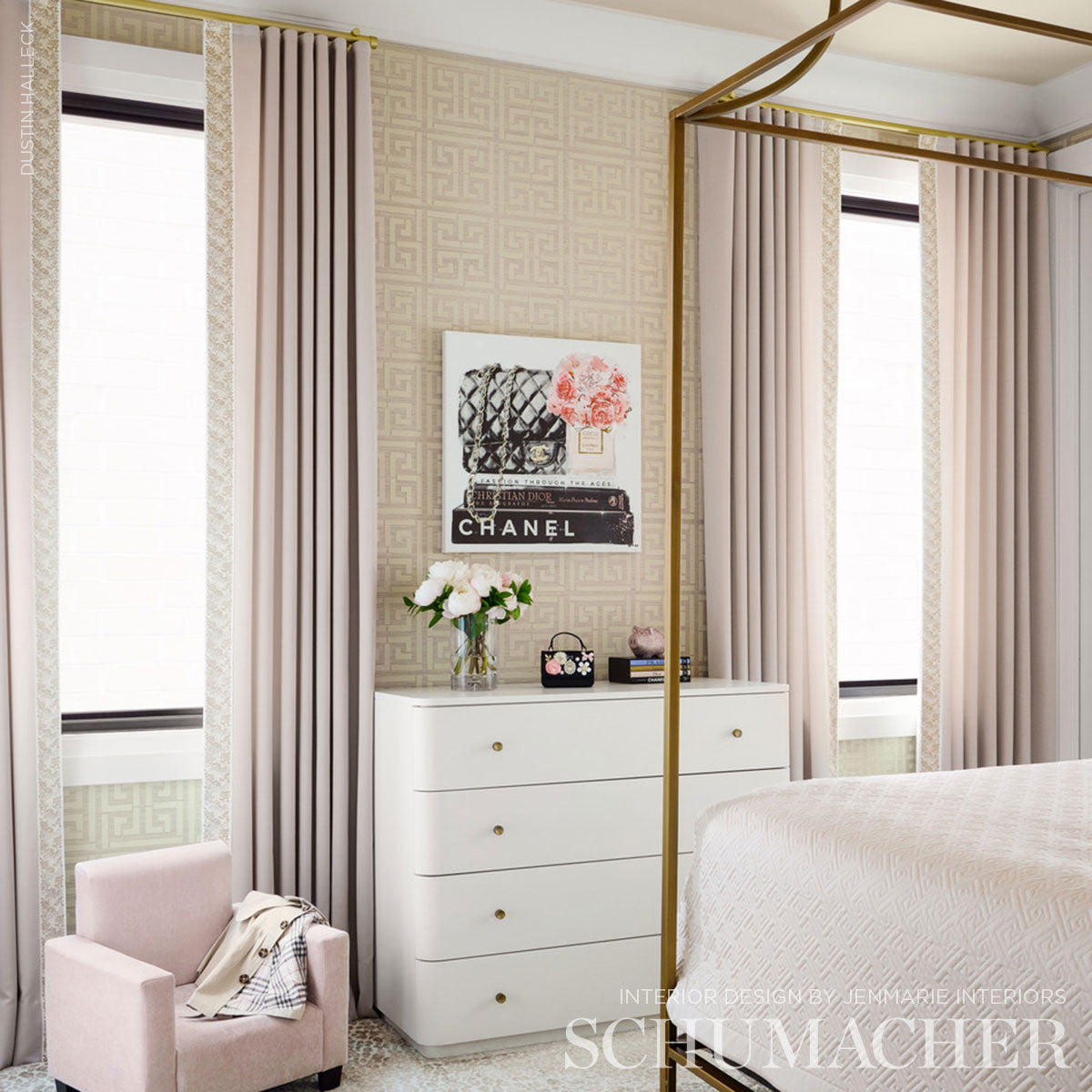 Greek Key Sisal Silver by Schumacher Handcrafted Wallpaper – Schumacher 5005690