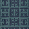 Greek Key Sisal wallpaper in Peacock by Schumacher, featuring a classic Greek key pattern hand-printed on natural sisal.