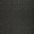 Greek Key Sisal wallpaper in Jet by Schumacher, featuring a classic Greek key pattern hand-printed on natural sisal.