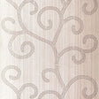 Raindrop Scroll Amethyst handcrafted wallcovering with swirling scroll pattern and subtle metallic finish.